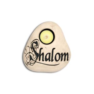 Rock with Candle - Shalom