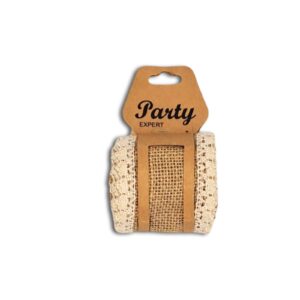 Ribbon - Burlap with Lace - 3m