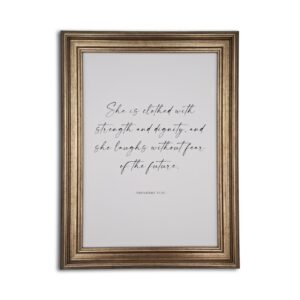 Framed Scripture Art - She is clothed...